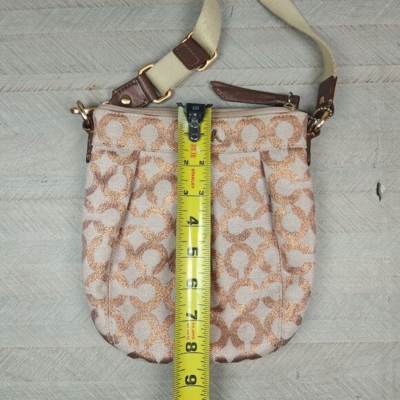 Coach Parker Signature Swingpack Canvas Crossbody Bag in Rose Gold - Picture 7 of 10